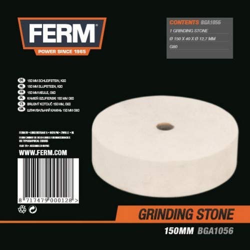 FERM BGA1056 Piedra esmeril (150 x 40 x 12,7 mm – P80)