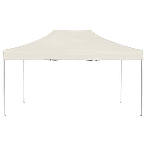 Festnight Cenador para Patio Carpa para Fiestas Carpa Plegable Profesional de Aluminio Crema 4,5x3 m