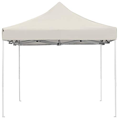 Festnight Cenador para Patio Carpa para Fiestas Carpa Plegable Profesional de Aluminio Crema 4,5x3 m