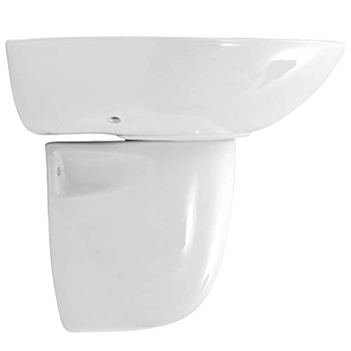 Festnight Lavabo Pequeño de Pared Compacto Mini Lavamanos Cerámico Blanco 520 x 450 x 190 mm