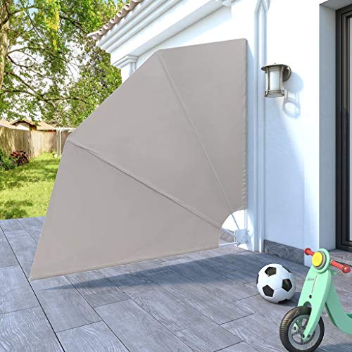 Festnight Toldo Lateral Plegable toldo Vela Rectangular 210 x 210 cm Crema para la terraza, balcón o jardín