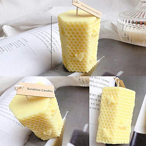 Fewo 2 unidades 3D Bee Honeycomb Candle Moldes de silicona de colmena para velas caseras de cera de abeja, jabón, loción de manos, cera derretida, hives, suministros para hacer velas