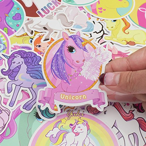 FEZZ 50pcs Graffiti Pegatinas Mezclado Unicornio Dibujos Animados Impermeable para DIY Ordenador Portátil Macbook Coche Motocicleta Bicicleta Equipaje Patineta