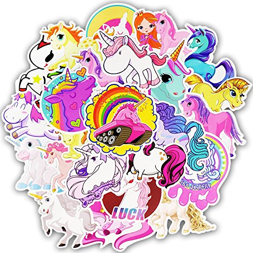 FEZZ 50pcs Graffiti Pegatinas Mezclado Unicornio Dibujos Animados Impermeable para DIY Ordenador Portátil Macbook Coche Motocicleta Bicicleta Equipaje Patineta