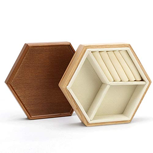 ffshop Botes herméticos Caja de joyería Simple de Madera Caja de joyería de múltiples Capas de Gran Capacidad Pulsera Collar Anillo Caja de Almacenamiento Botes de Vidrio