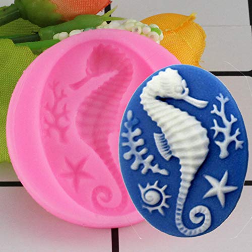 FGSDG 3D Seahorse Silicone Mold DIY Coral Fondant Cake Decorating Tools Molds Candy Chocolate Gumpaste Clay Moulds