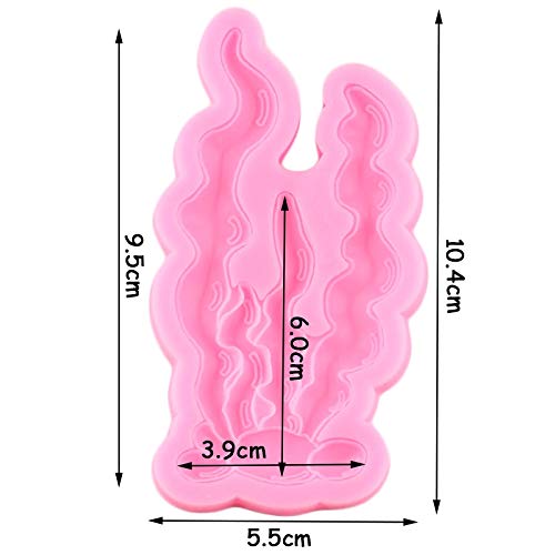 FGSDG Moldes de Silicona de Algas Marinas, Borde de Pastel de Coral, Molde para Fondant, Herramientas de decoración de Pasteles, moldes para Pasta de Goma de Chocolate y Arcilla de Resina para Dulces