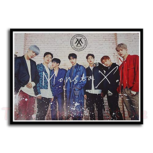 FHGFB Monsta X Combo KPOP Cuadro sobre Lienzo-Celebridad Foto impresión-Personalizalo Online. Impreso en Calidad fotográfica-(50X75cm Sin Marco)