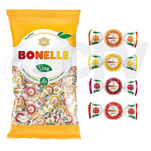 Fida Bonelle Gominola Natural- Fruta Italiana, Sabores Surtidos, Bolsa De 1,2 Kilos