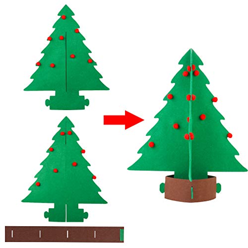 Fieltro Árbol de Navidad, Árbol de Navidad artificial 3D Fieltro DIY Árbol de Navidad de fieltro para niños