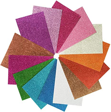 fieltro para manualidades. Pack de 12 Hoja de Fieltro foami de goma eva con purpurina para manualidades de 60x40cm Fieltro Manualidades Colores