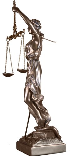 Figura Decorativa de la Dama de la Justicia, Color Bronce