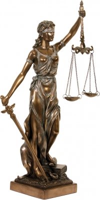 Figura Decorativa de la Dama de la Justicia, Color Bronce