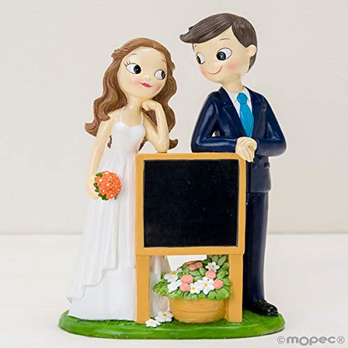 Figura GRABADA de boda novios pizarra para tarta pastel PERSONALIZADA siguientes amigos