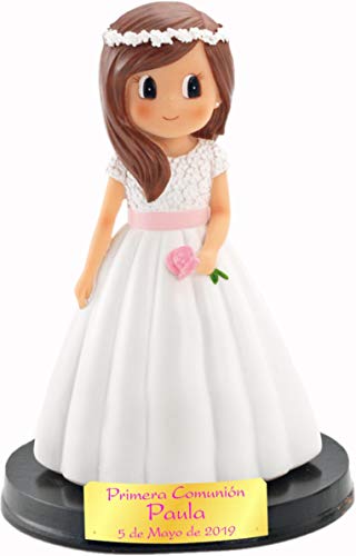 Figura NIÑA para Pastel (Tarta) DE COMUNIÓN Personalizada. Medida 15 CM