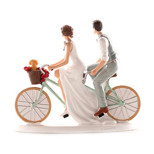 Figuras GRABADAS de boda novios bicicleta para tarta pastel PERSONALIZADA bici