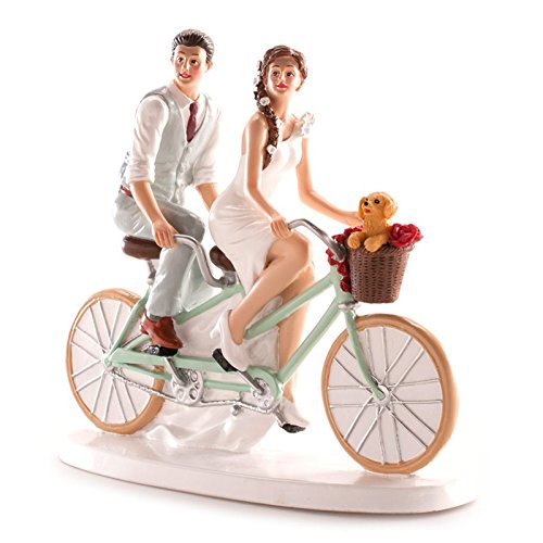 Figuras GRABADAS de boda novios bicicleta para tarta pastel PERSONALIZADA bici