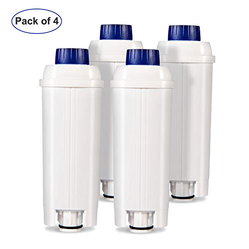 Filtro para Cafetera, Filtro de Agua iTrunk DLSC002, Filtro de Agua de Carbón Activo de Instalación Rápida y Flexible, Reemplazo para ECAM, Esam, ETAM, BCO, EC (Pack of 4)