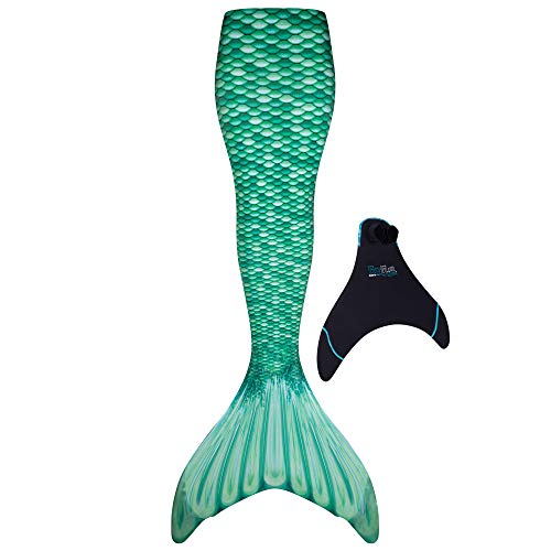 Fin Fun Cola de Sirena, Puntas Reforzadas, con Monofin, New Celtic Green, Niño 6