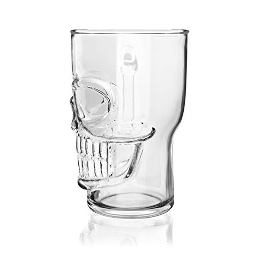 Final Touch - Vaso para pinta de cerveza, diseño con calavera en relieve