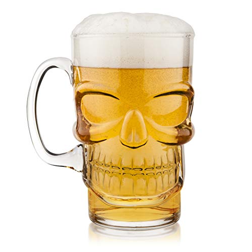 Final Touch - Vaso para pinta de cerveza, diseño con calavera en relieve