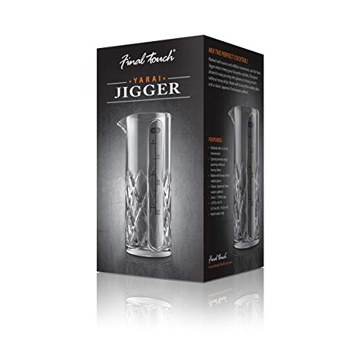 Final Touch Yarai Double Jigger Glass Cocktail Mixing Jug Heavy Duty Thick Walled Glass - 3.4oz / 100ml by Final Touch