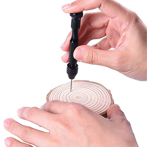 FineGood - Juego de 25 brocas para taladro de mano, 24 piezas de micro mini brocas (0,6-3 mm) con 1 herramienta giratoria para madera joyería y plástico