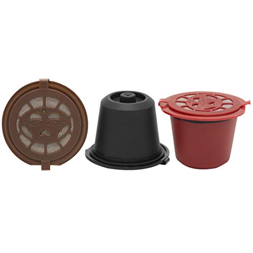 FineInno Cafetera Capsulas Recargables Refillable Coffee Capsules Filtro Reutilizable Cafe Reusable Coffee Filter Compatibles Nespresso Original Gratis Cuchara,Cepillo