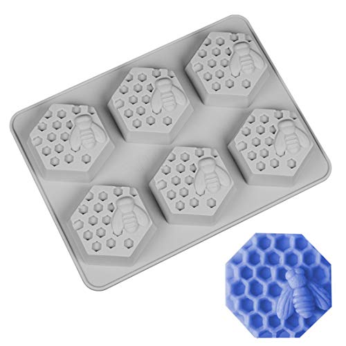 FineInno Panal Moldes Jabones Silicona Honeycomb Silicone Soap Molds Abeja Molde Tarta Baking Mold Bizcocho Galletas Repostería Helados Moldes (Panal Moldes Jabones)