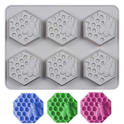 FineInno Panal Moldes Jabones Silicona Honeycomb Silicone Soap Molds Abeja Molde Tarta Baking Mold Bizcocho Galletas Repostería Helados Moldes (Panal Moldes Jabones)