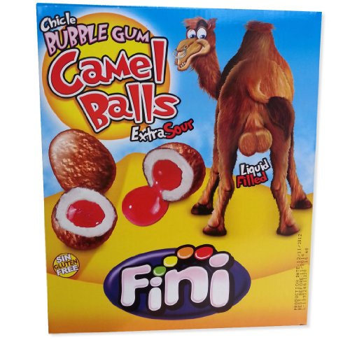 Fini Chicle Bubble Gum Camel Balls Líquido Sour Extra Lleno Caja 200.