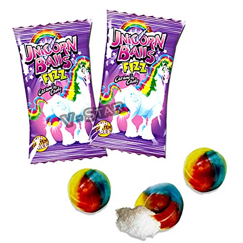 FINI Unicorn Ball Fizz relleno líquido chicle retro dulces y caramelos