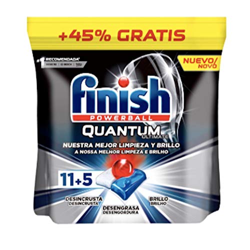 Finish Lavavajill.Deterg.4En1 Quantum 11+5=16 Past.Ultimat Detergente, Multicolor, 34 Unidad