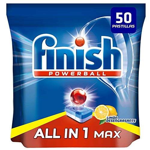 Finish Powerball All in 1 Max - Pastillas para el lavavajillas todo en 1 - limón - formato 50 unidades