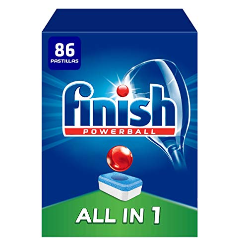 Finish Powerball All in 1 Original - Pastillas para el Lavavajillas Todo en 1, Fragancia Limón, Formato 86 Unidades