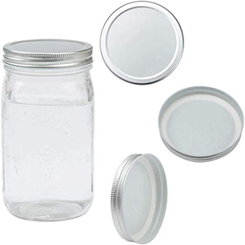 FireAngels - 24 tapas de conserva, boca ancha y boca regular con sellos de silicona para tapas de latas de tarro Mason (24 tapas de 70 mm)