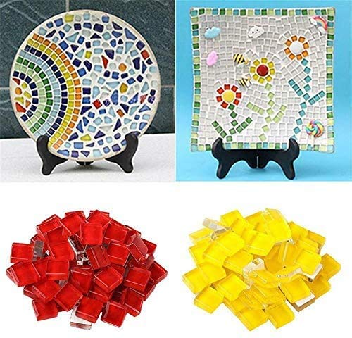 FireAngels Craft Material Mosaico Azulejo, Micro Cristal Pequeño Mini Mosaico Azulejo DIY Hobbies Niños Hecho a Mano Cristal Libre Piedra Material Artesanía Creatividad 300g (Negro)