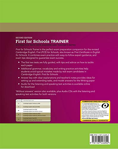 First for Schools Trainer. Second Edition. Practice Tests with Answers and Teacher's Notes with Audio. (Authored Practice Tests)