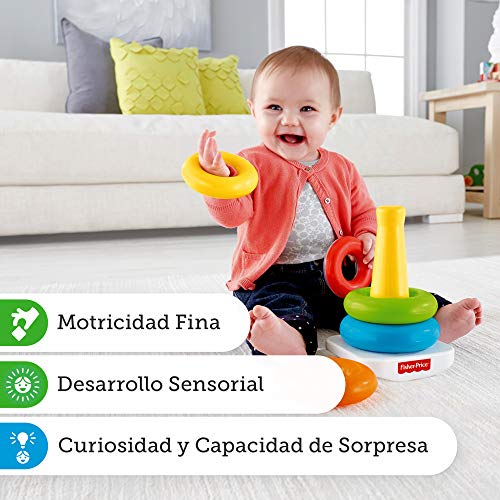 Fisher-Price - Pirámide balanceante, juguetes bebe 6 meses (Mattel N8248)