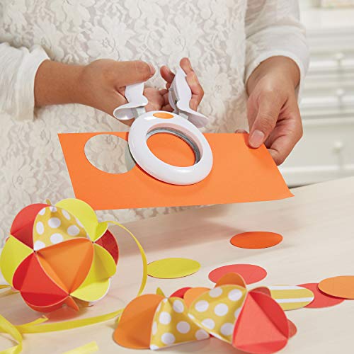 Fiskars Alicates perforadoras, Círculo, Ø 3,8 cm, Para diestros y zurdos, Acero de calidad/Plástico, Blanco/Naranja, L, 1003889