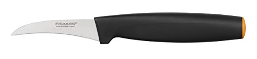 Fiskars Cuchillo para pelar, Hoja curvada, Longitud total: 19 cm, Acero de calidad/Plástico, Functional Form, 1014206