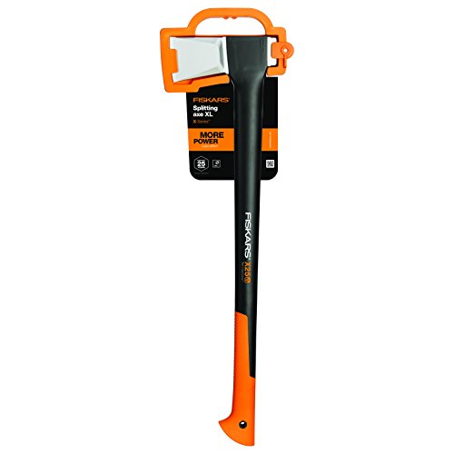 Fiskars Hacha, 2,4 kg, Estuche incluido, Longitud: 77 cm, Negro/Naranja, X25–XL, 1015643