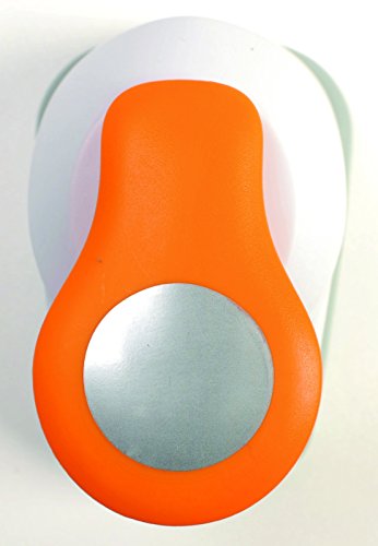 Fiskars Perforadora de figuras, Círculo, Ø 2,5 cm, Para diestros y zurdos, Acero de calidad/Plástico, Blanco/Naranja, Lever Punch, M, 1004748