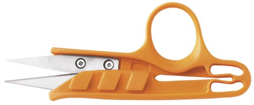 Fiskars Tijeras Corta-hilos, Longitud: 12 cm, para diestros y zurdos, Hoja de acero inoxidable/Mangos de plástico, Naranja, Classic, 1005132