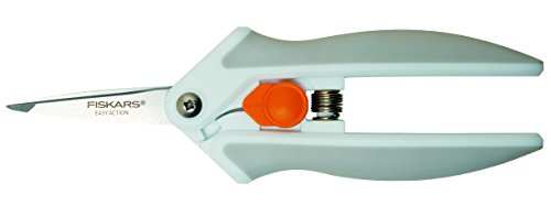 Fiskars Tijeras multiuso Softgrip, con Micro-Tip, Longitud: 16 cm, Hoja de acero inoxidable/Mangos de plástico, Blanco/Gris, Easy Action, 1003874