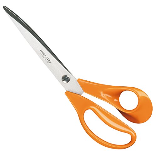 Fiskars Tijeras Profesionales, Longitud: 25 cm, para diestros, Hoja de acero inoxidable/Mangos de plástico, Naranja, Classic, 1005151