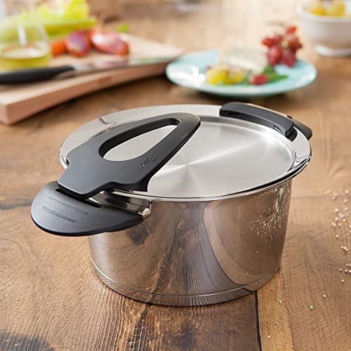 Fissler intensa / Juego de ollas de acero inoxidable, 5 piezas, apilable, con soporte para tapadera y función de escurrido, adecuado para la inducción