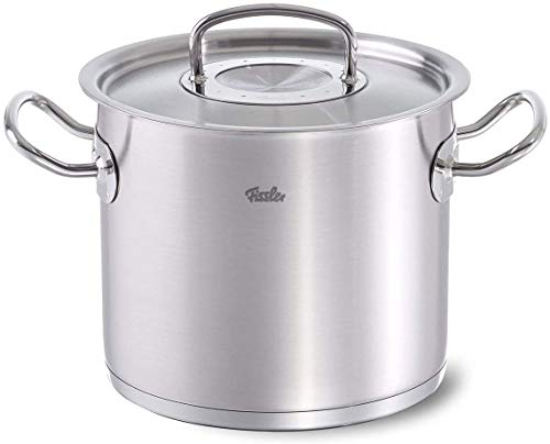 Fissler original-profi collection / Olla alta de acero inoxidable (5,2 litros, Ø 20 cm) con tapadera de vidrio, apta para cocinas de inducción, gas, vitrocerámica y eléctricas