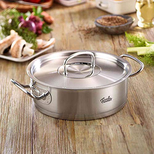 Fissler original-profi collection / Rustidera de acero inoxidable (2,6 litros, Ø 20 cm), con tapadera, apta para cocinas de inducción, gas, vitrocerámica y eléctricas