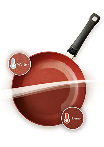 Fissler SensoRed / Sartén para wok (Ø 28 cm) de aluminio, con revestimiento antiadherente termosensible, indicador de temperatura, todo tipo de cocinas - también de inducción